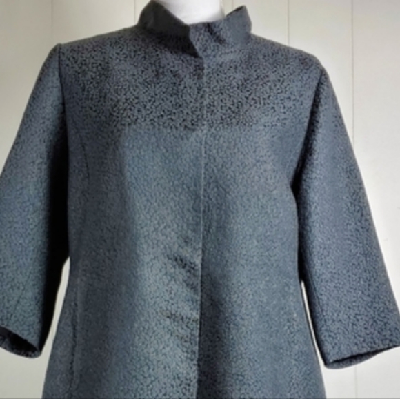 Eileen Fisher silk blend cheetah print  3/4 sleeve pea coat size medium - Picture 1 of 11